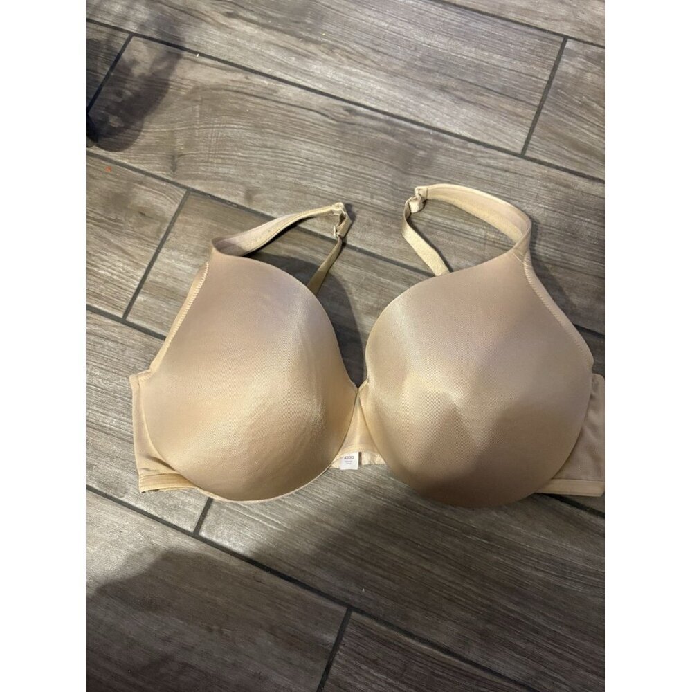 Cacique 42DD Bra Beige Satin Full Coverage Lightly Lined Bra Lane Bryant